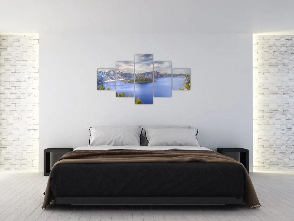 Obraz górskiego jeziora (125x70 cm)