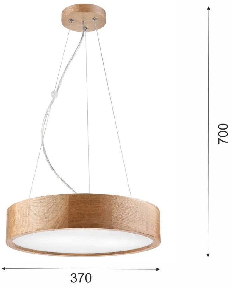 Brązowa lampa wisząca ze szklanym kloszem ø 47 cm Eveline – LAMKUR