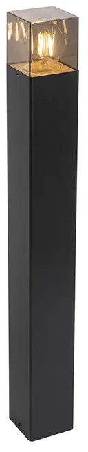 Stojąca lampa zewnętrzna czarna 70 cm IP44 z dymionym szkłem - Denmark