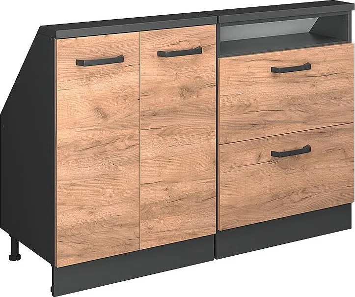 Szafka kuchenna na dach skośny złoty dąb energetyczny 120x46x81.6 r-line