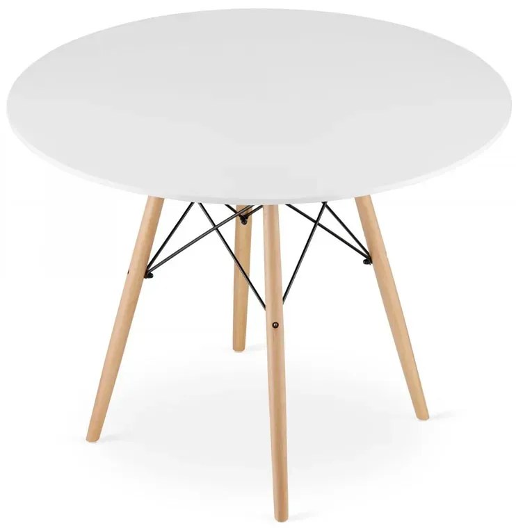 Okrągły Stół Biały Do Jadalni W Stylu Skandynawskim P2-D16