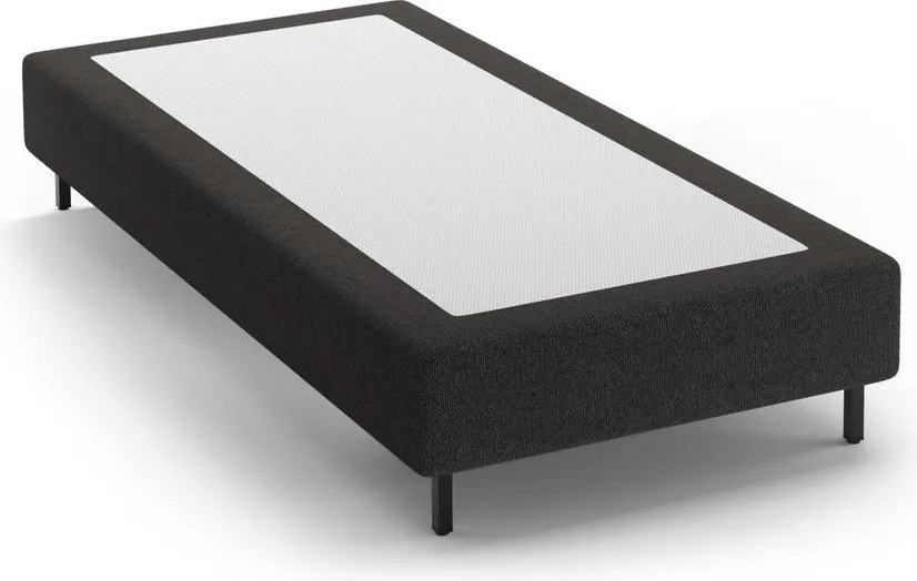 Czarne tapicerowane łóżko jednoosobowe bez zagłówka 90x200 cm Whale – Micadoni