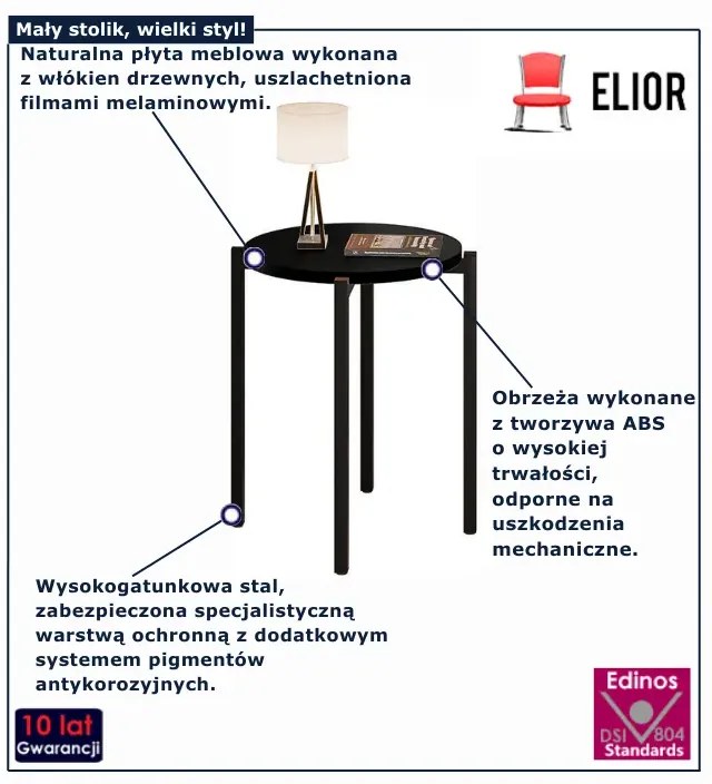 Czarny okrągły stolik kawowy  M0-D39