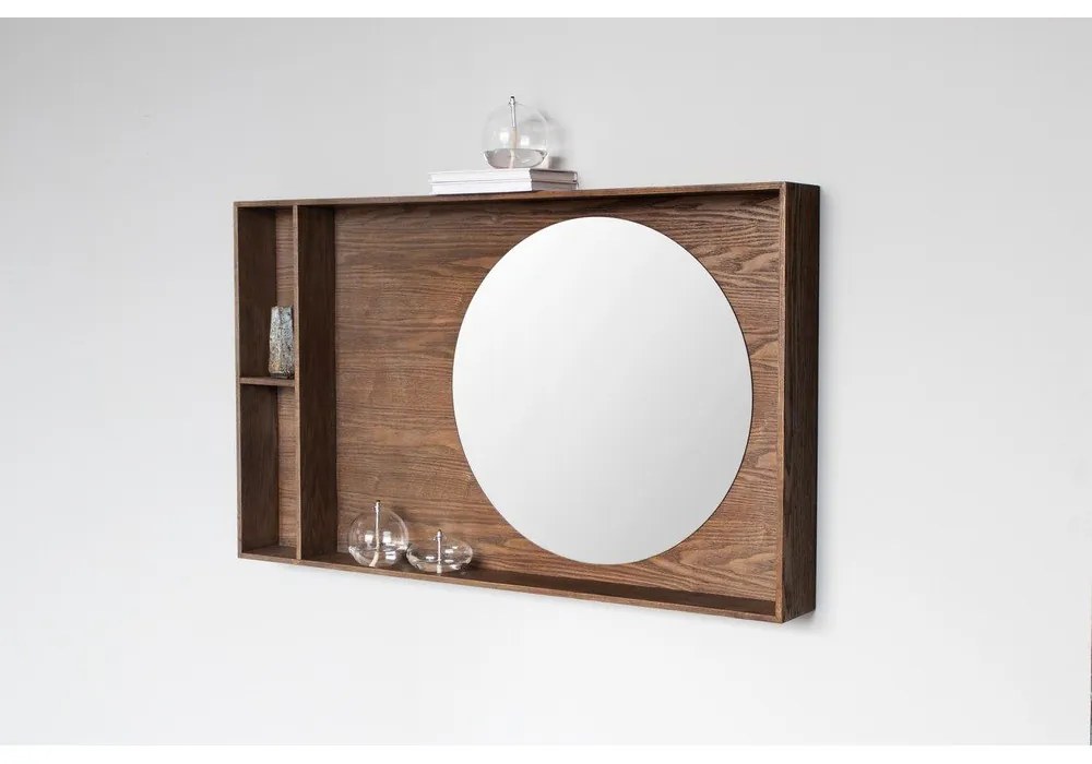 Brązowy panel z wieszakami do przedpokoju z litego drewna dębowego 60x100x11,5 cm Show Me – Mette Ditmer Denmark