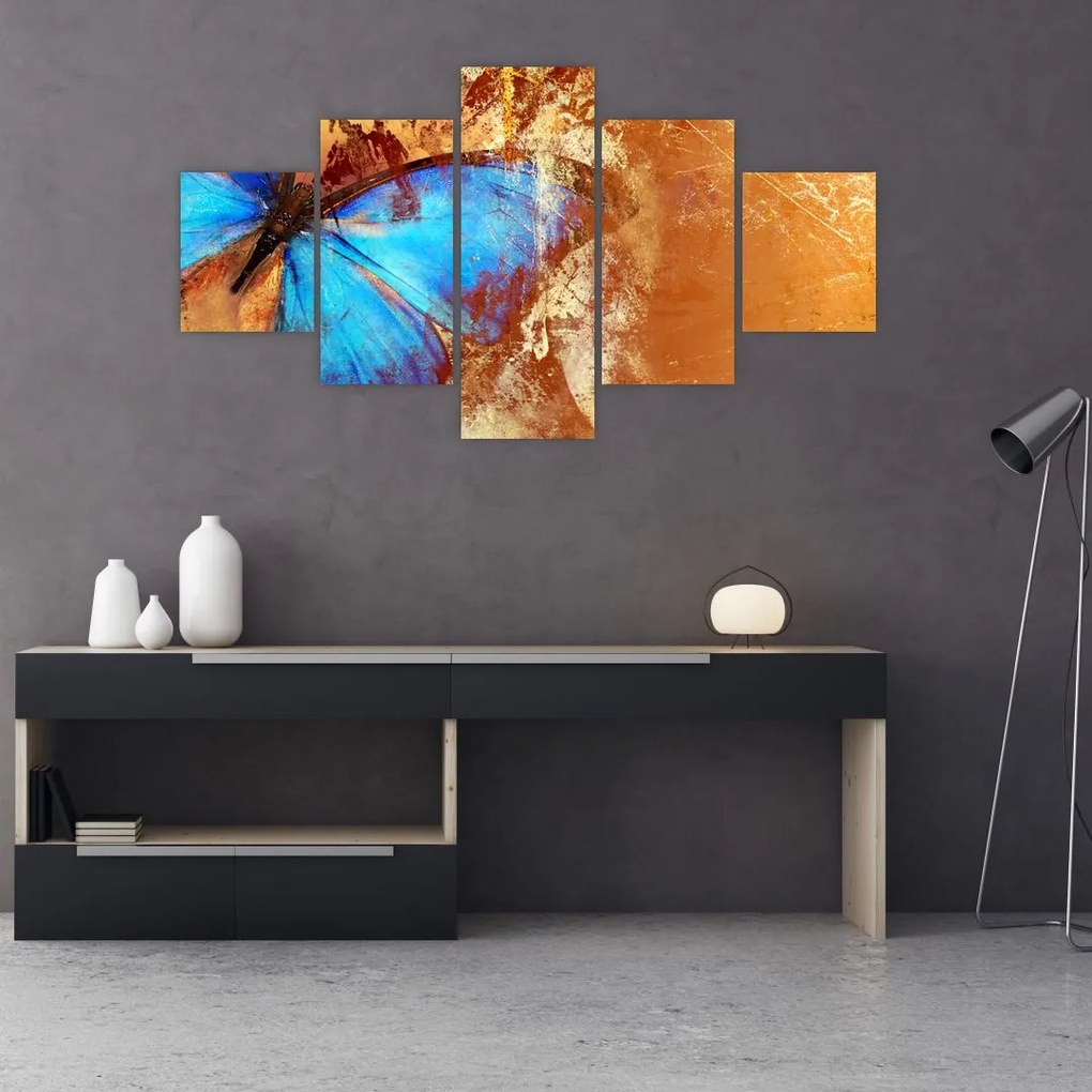 Obraz - Niebieski motyl (125x70 cm)