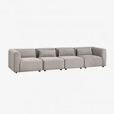 Sofa Modułowa Fogler 4-częściowa Sztruksu Szary Kret - Sklum