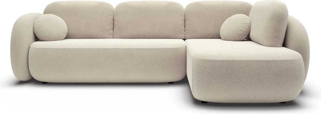 Masseno Narożnik AMICO z funkcją spania i pojemnikiem na pościel Narozniki L, Rozkładana sofa - Beżowy, EGON 26