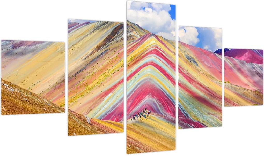Obraz - Rainbow Mountain, Peru (125x70 cm)