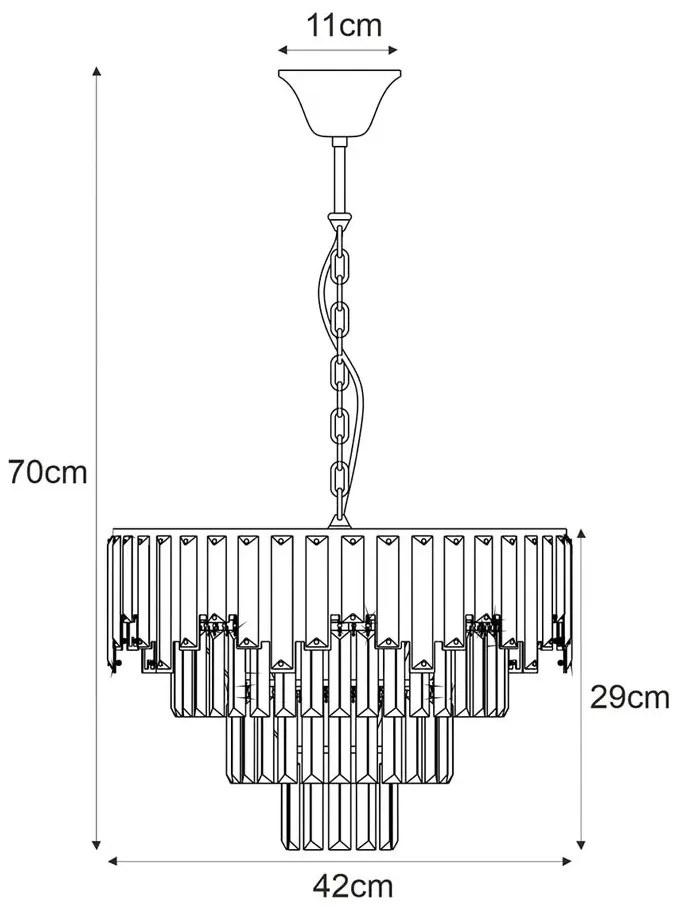 Srebrny elegancki żyrandol w stylu glamour - S878-Comas