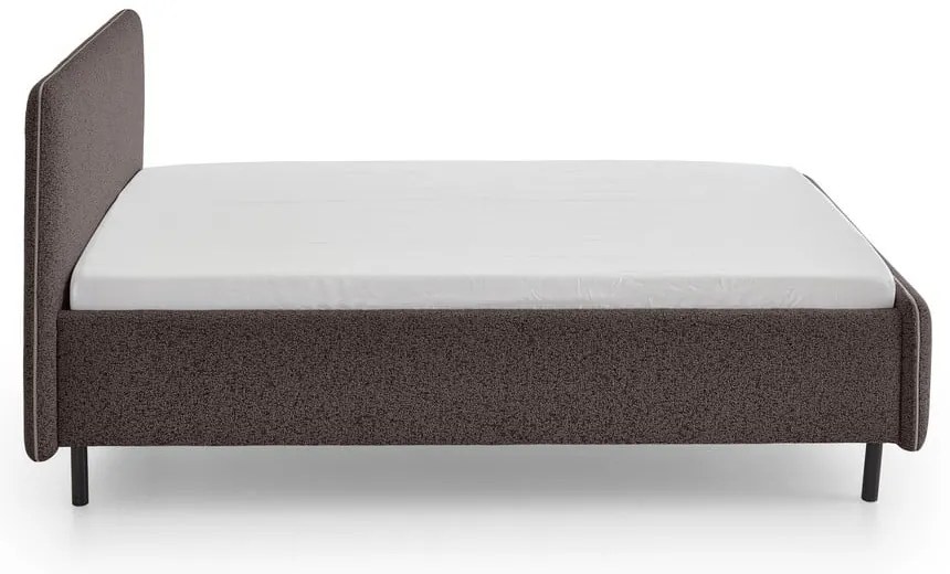 Antracytowe tapicerowane łóżko dwuosobowe ze schowkiem ze stelażem 140x200 cm Primo – Meise Möbel