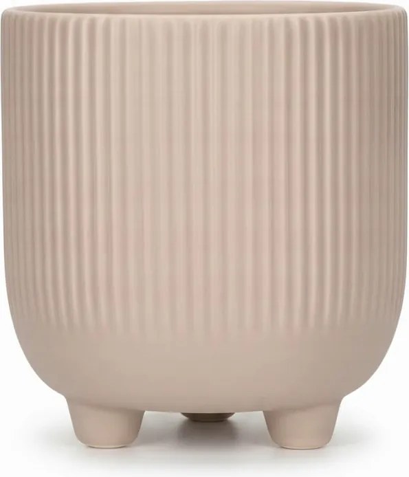 Doniczka Ecru Osłonka 15 cm z Ceramiki na Trzech Nóżkach Designerska Donica