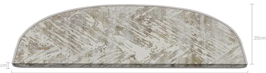 Kremowe dywaniki na schody zestaw 16 szt. 20x65 cm Abstract – Vitaus