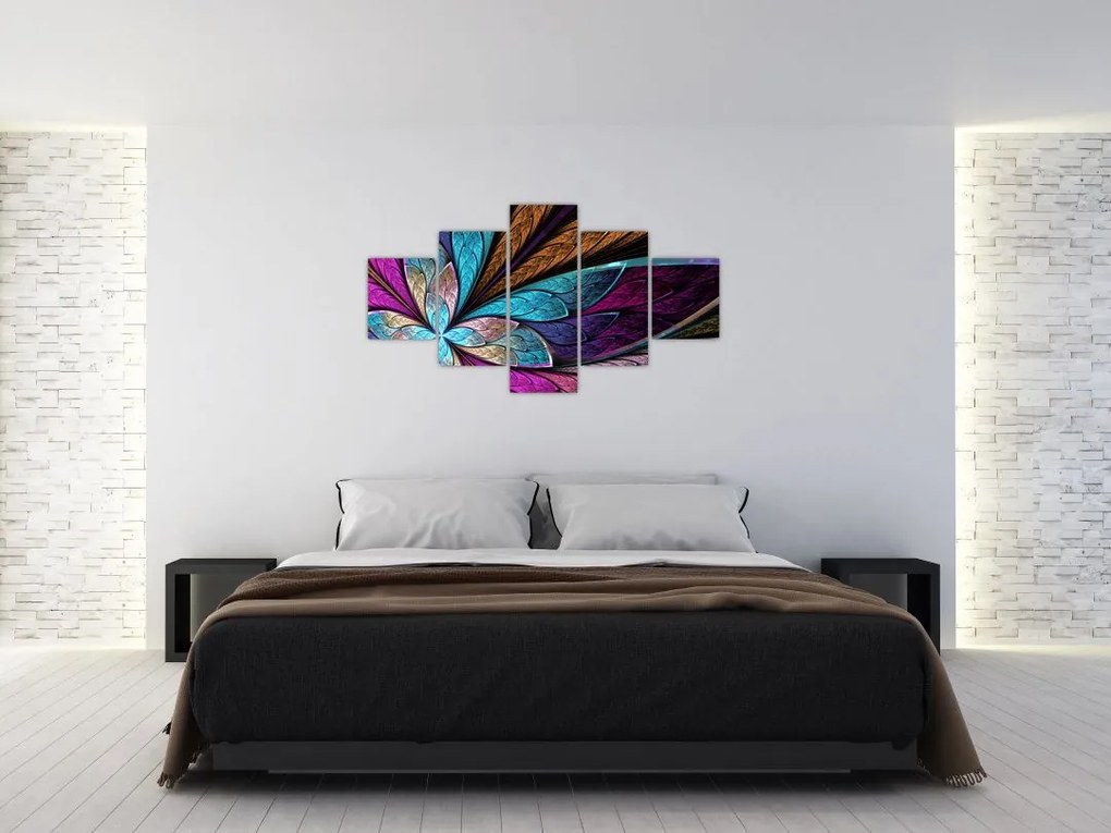 Obraz - Abstrakcja, kwiat (125x70 cm)