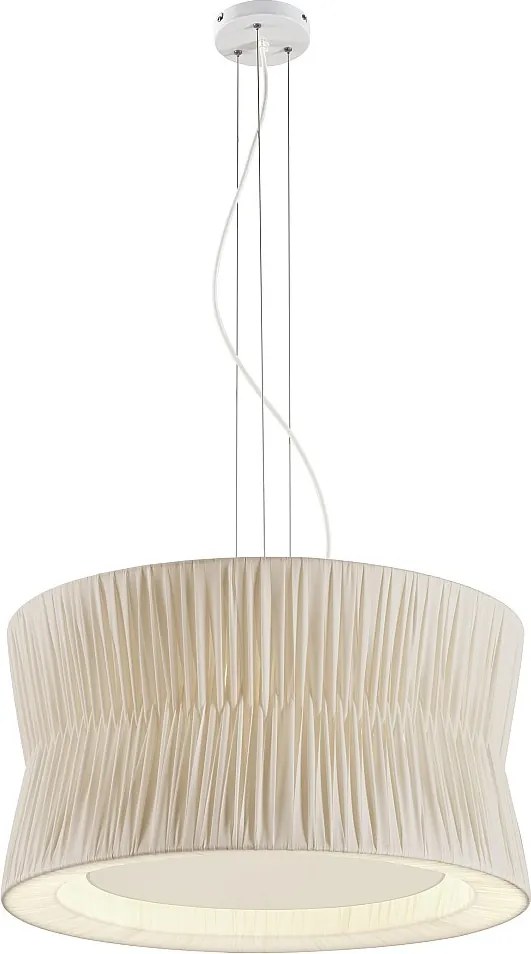 Lampa sufitowa CORA w stylu klasycznym - plisowany klosz wst?gowy - g?. ø59 cm x 3x E27 60W - stal i be? - IP20
