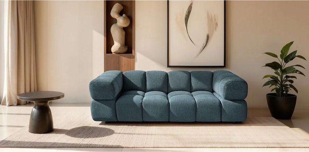 Sofa trzyosobowa, tkanina szenilowa Puente, Petrol, Averro