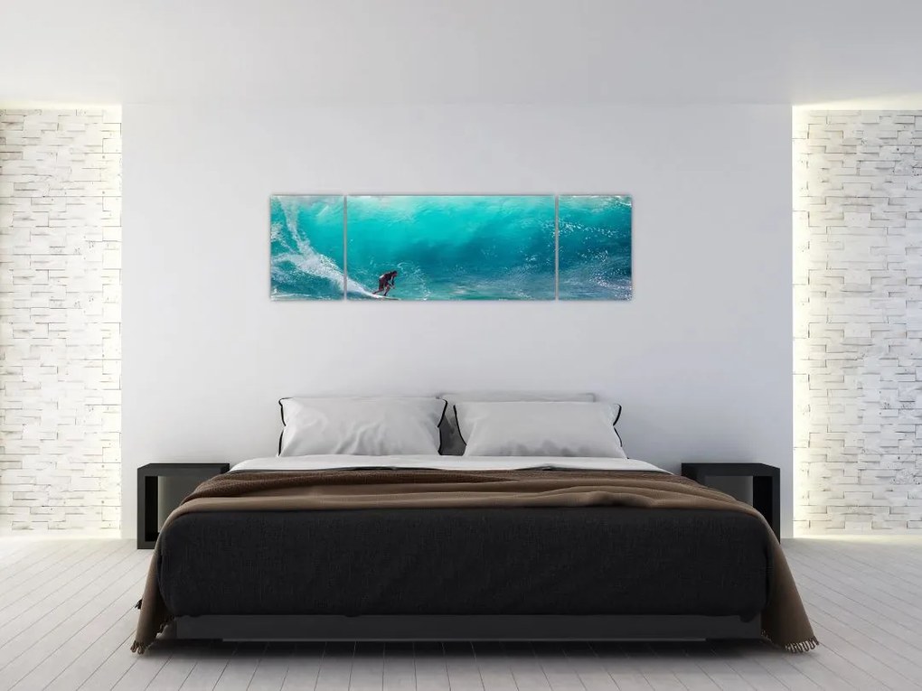 Obraz surfera na falach (170x50 cm)