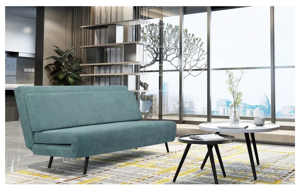 Niebieska rozkładana sofa 87 cm Mallory – Støraa