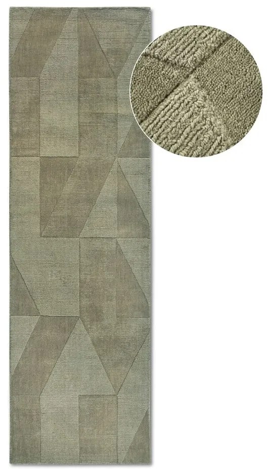 Zielony wełniany chodnik tkany ręcznie 80x250 cm Ursule – Villeroy&amp;Boch