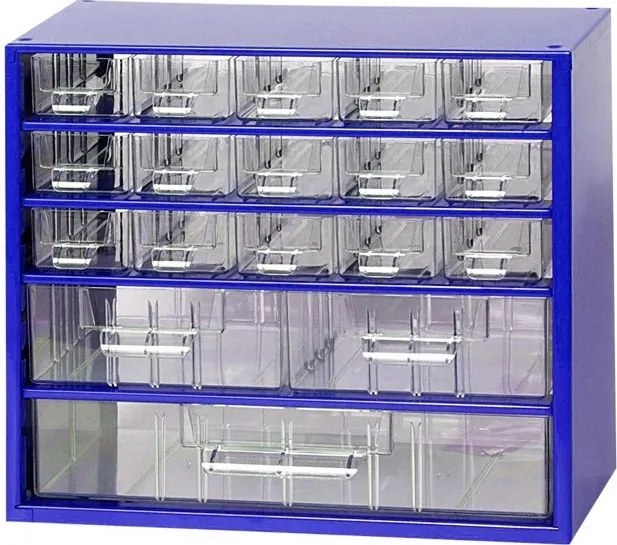 Metalowa szafa z szufladami, 306 x 155 x 282 mm, 15x S, 2x M, 1x L