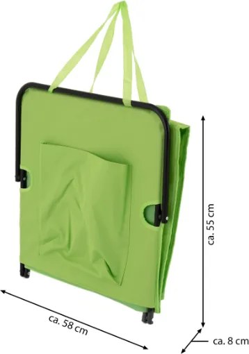 Składana mata plażowa z oparciem, zielona, 158x58 cm, Oxford