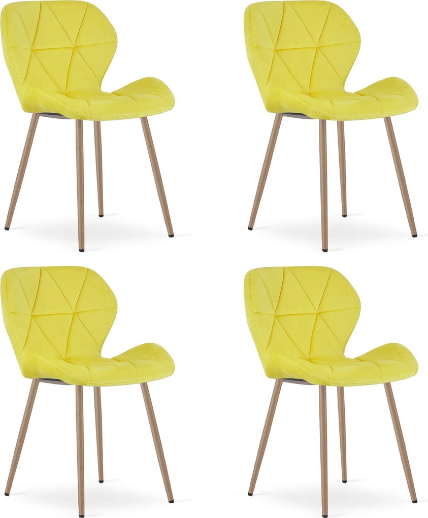 Krzesło do jadalni MANGO VELVET, żółte