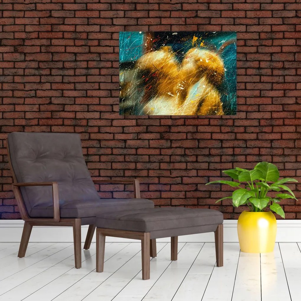 Obraz - Całujące się anioły (70x50 cm)