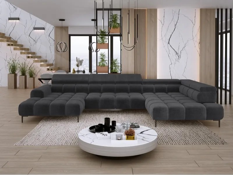 Narożnik PLAZA XL Prawostronny z elektryczną regulacją siedziska Tkanina EDEN 21 WERSAL