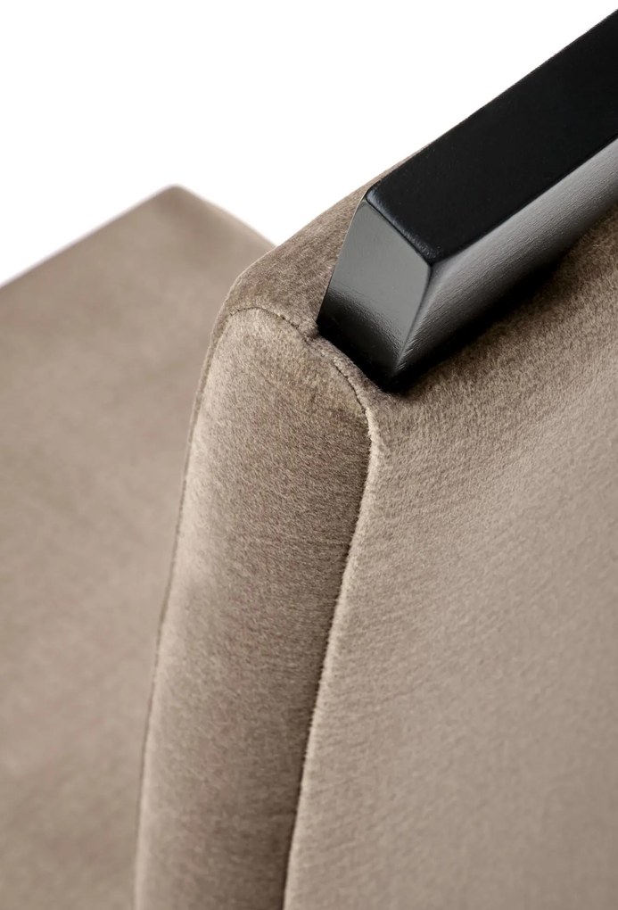 Krzesło tapicerowane beżowe, czarny stelaż, klasyczne, drewniane, CLARION 2 MONOLITH 09