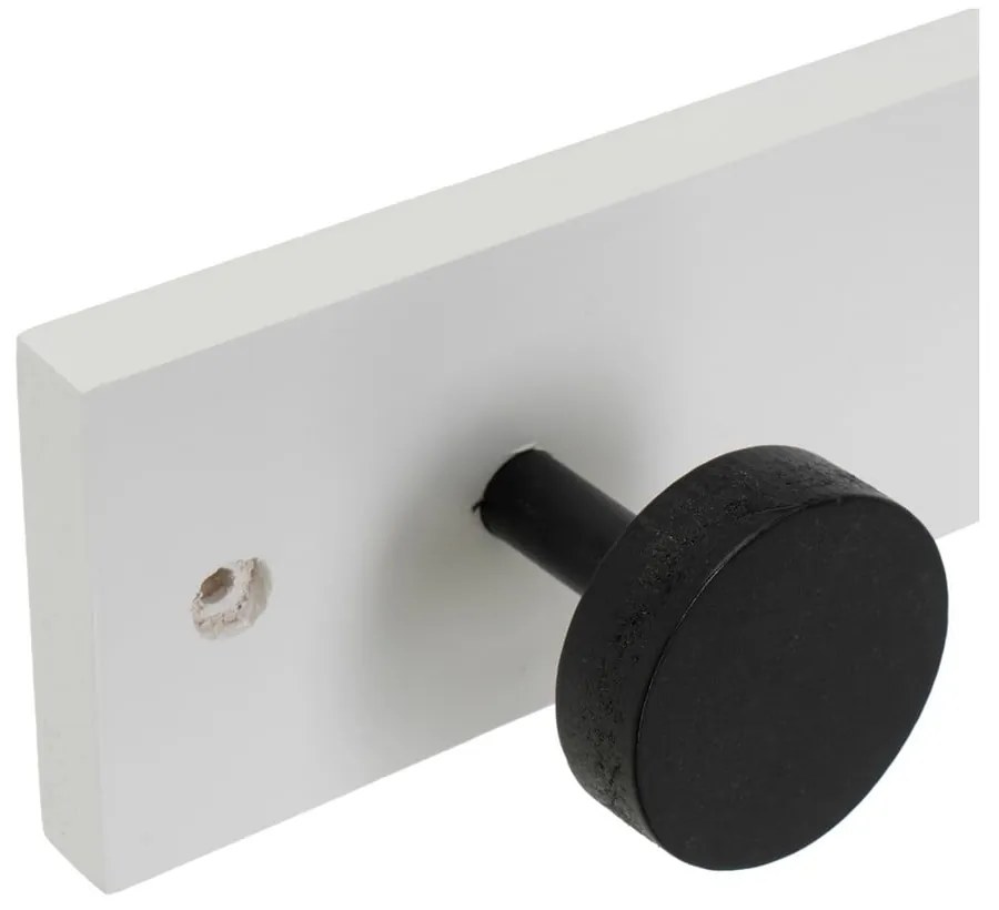 Czarno-biały wieszak ścienny z litego drewna sosnowego 40 cm Anillos – Casa Selección