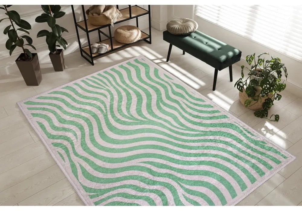 Zielony chodnik odpowiedni do prania 80x200 cm Green Zebra – Vitaus