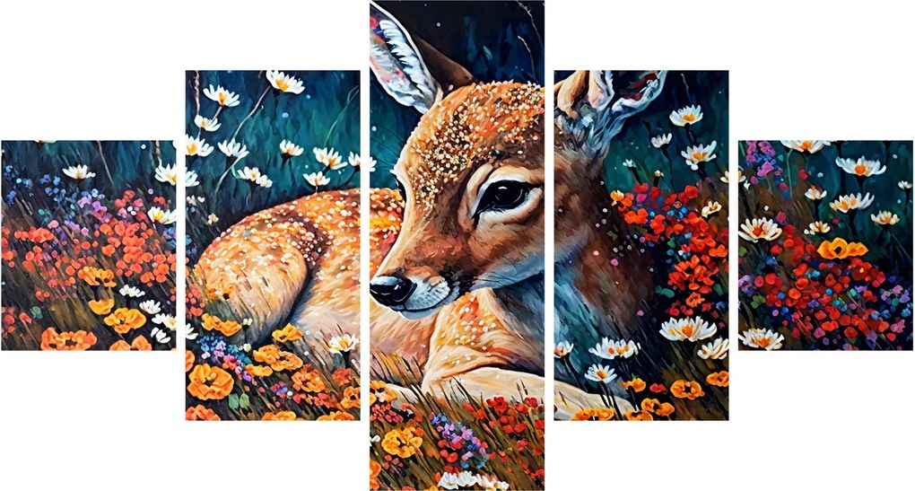 Obraz - Malowany jeleń (125x70 cm)