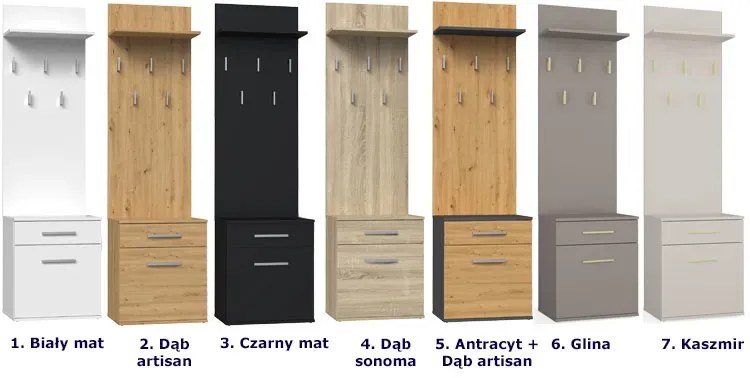 Wieszak czarny na buty z szafką H4-M23