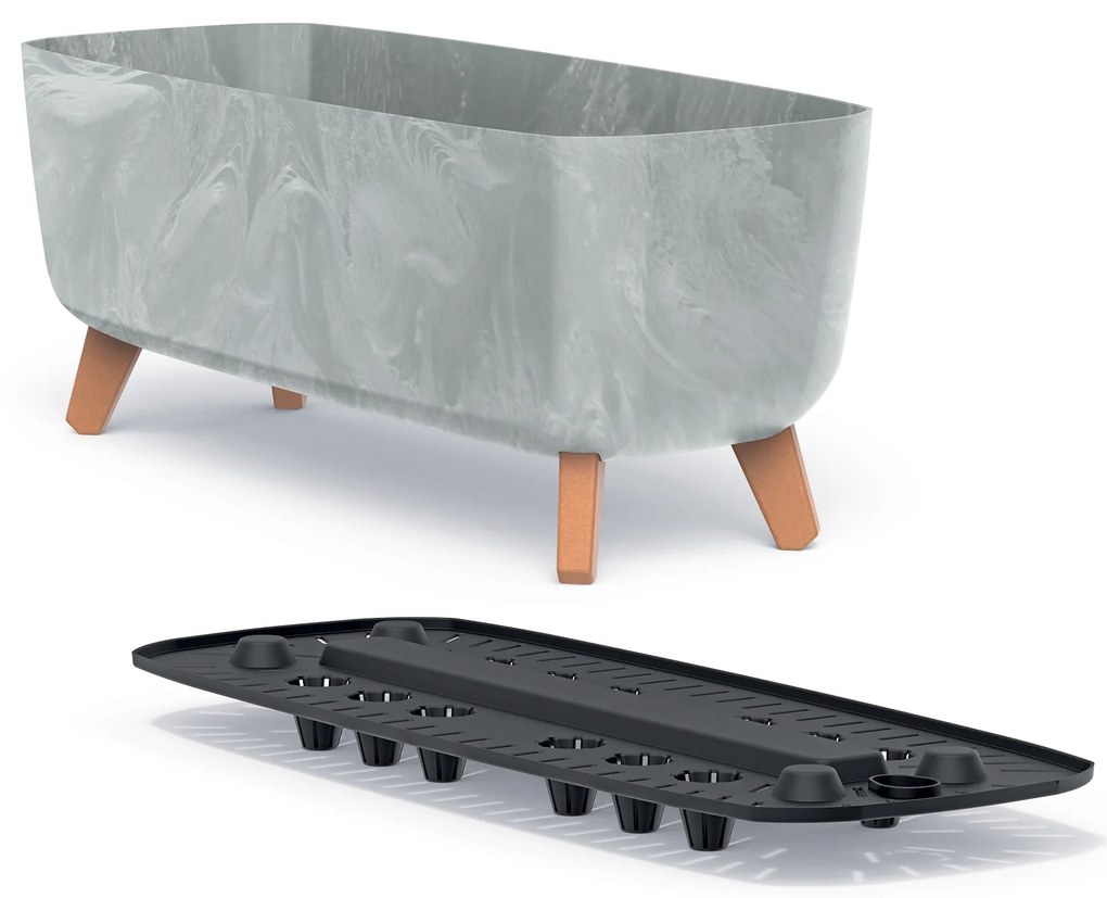 Donica ogrodowa Gracia Case Beton Effect 58 x 24 x 23,5 cm PROSPERPLAST
