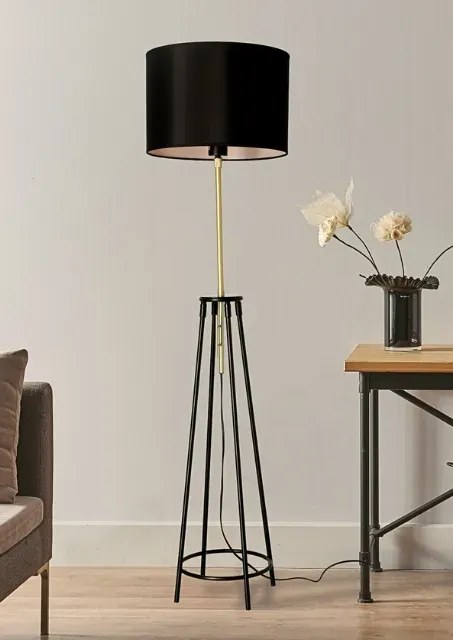 Czarno złota lampa podłogowa - K210-Mikel