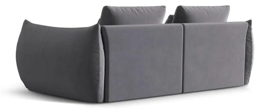 Ciemnoszara aksamitna sofa 232 cm Bloom – Micadoni