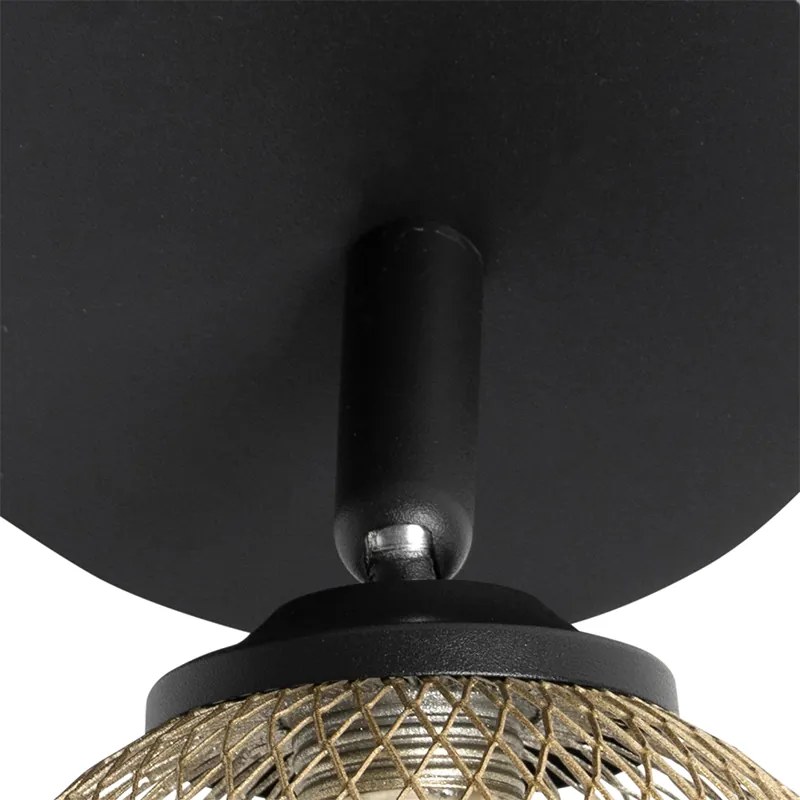 Reflektor czarny ze złotem 2-światła - Athens Wire