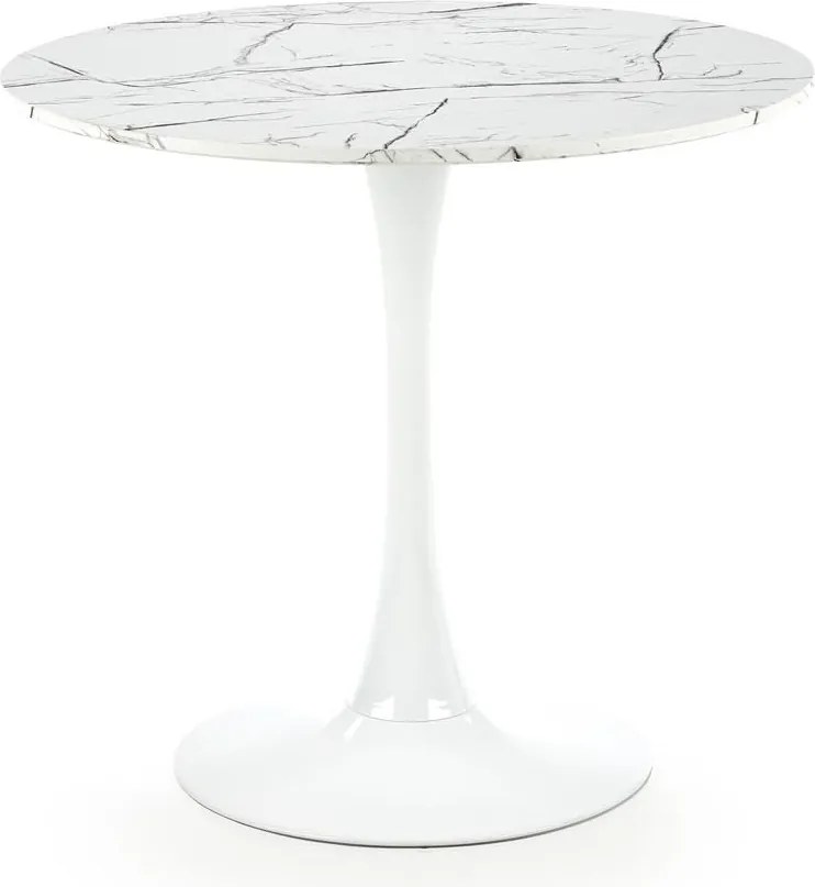 Stół kawiarniany na jednej nodze Denver imitacja białego marmuru