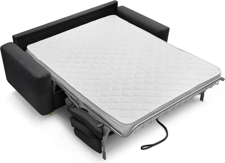 Czarna rozkładana sofa do spania 220 cm Cocoone – Bobochic Paris