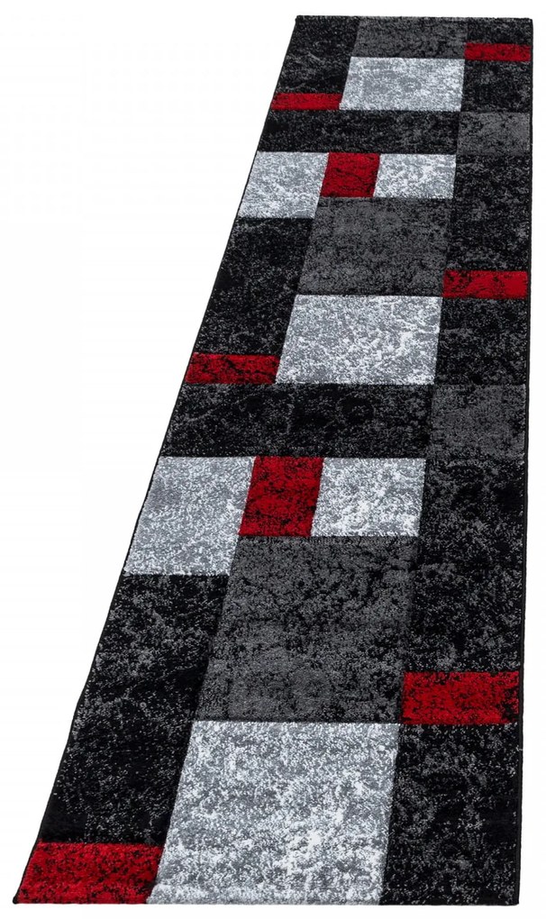 Dywan nowoczesny Hawaii szaro-czerwony 80 cm x 300 cm