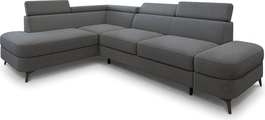 Masseno Narożnik AVISE z funkcją spania i pojemnikiem na pościel Narozniki L, Rozkładana sofa - Szary, QUELLE 92