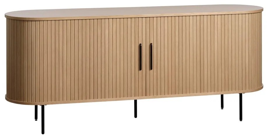 Niska komoda w dekorze dębu z drzwiami przesuwnymi 76x180 cm Nola – Unique Furniture