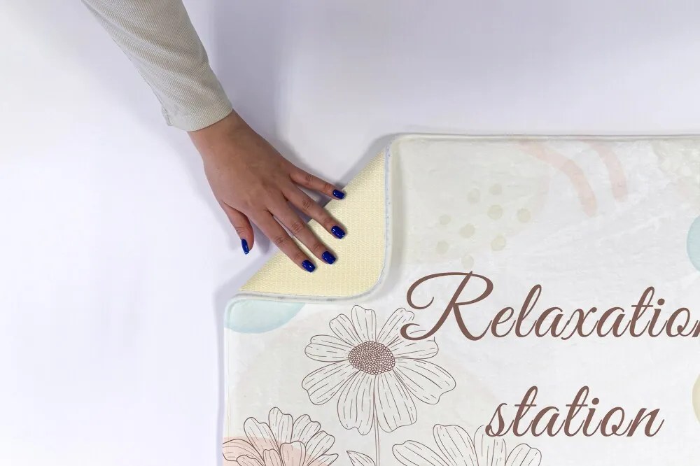 Dywanik do łazienki Dywanik do łazienki Line Art Kwiecisty