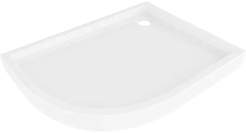 Mexen Flow+ brodzik półokrągły asymetryczny prawy 100 x 90 cm, biały połysk - 46Q109010RH