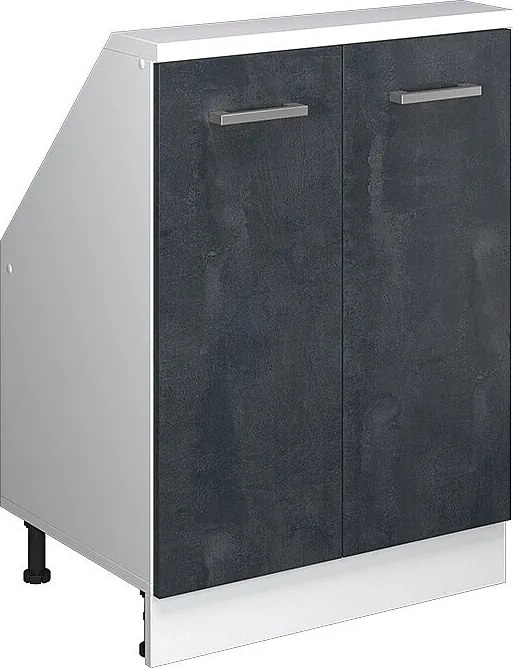 Szafka kuchenna na dach skośny czarny beton 60x46x81.6 r-line