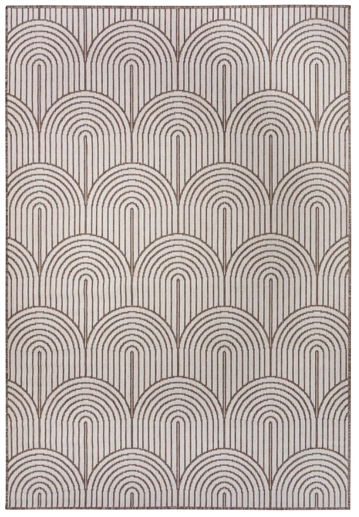 Dywan zewnętrzny dwustronny Pangli brązowo-kremowy 80 cm x 150 cm