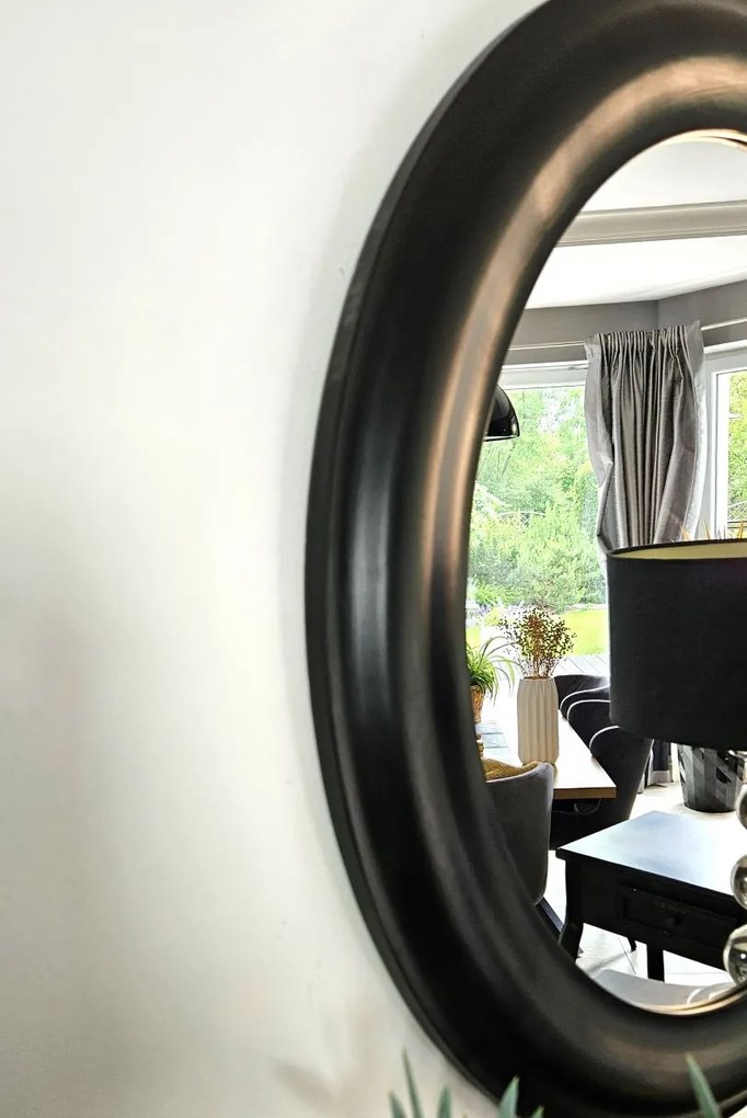 Lustro w czarnej, okrągłej ramie , średnica 76cm