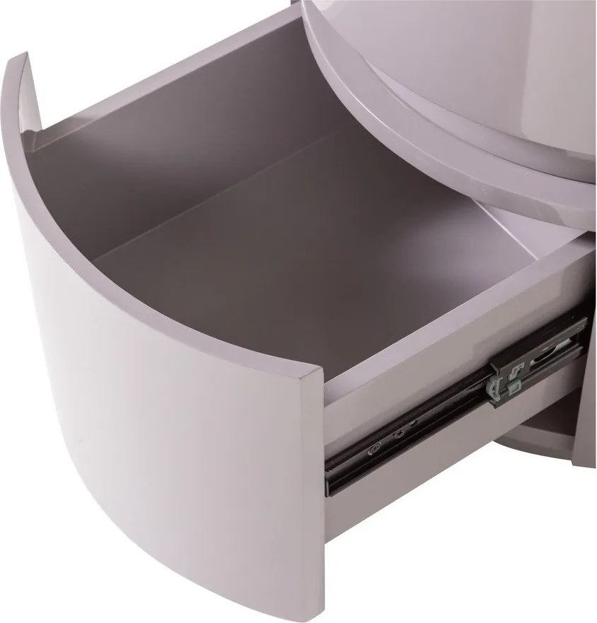 Jasnoszara szafka nocna z połyskiem Lunex – WOOOD