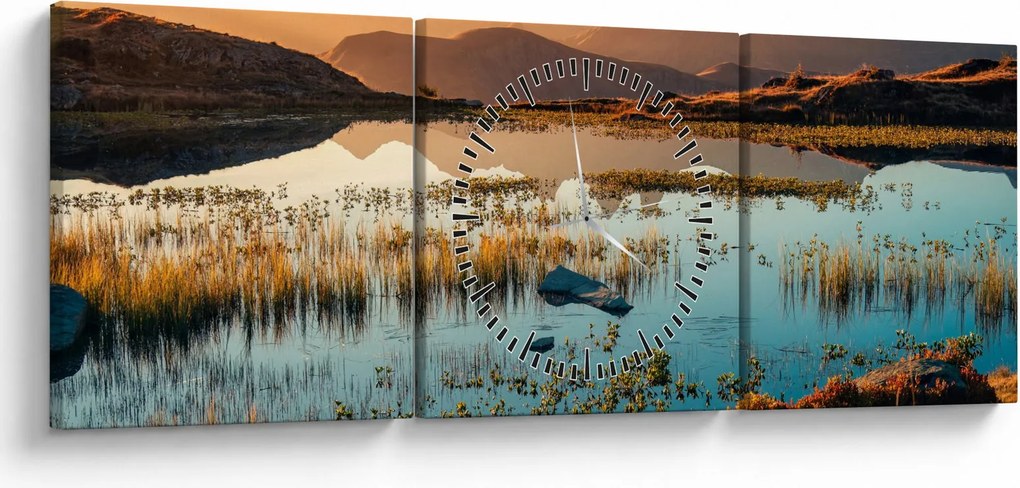 Obraz - Lac Guichard (z zegarem) (90x30 cm)