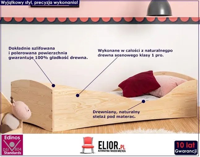 Drewniane łóżko młodzieżowe F9-K17