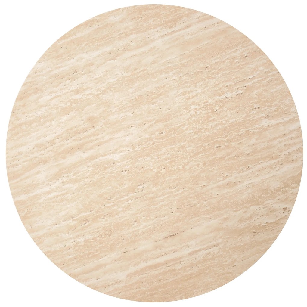 Zestaw 2 okrągłych ław MDF trawertyn/biały 53/45 43/35 OREO